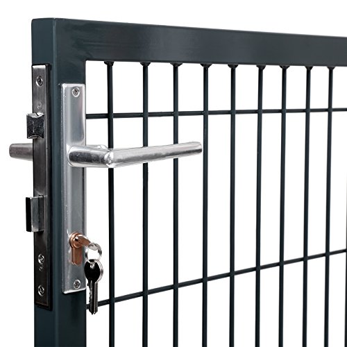 Songmics Gartentür Gartentor Zauntor Inkl. Schloss und 3 Schlüssel grau 100 x 106 cm GGD250G - 6