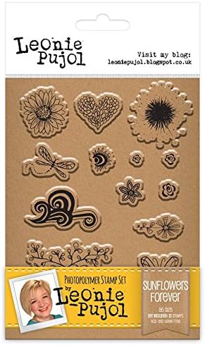 Leonie Pujol Photopolymer Stamps Sunflowers Forever, Clear, A6, Pack of 15