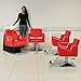 Red 4 Piece Hair Salon Wash Basin And Salon Hairdressing Barber Chair Furniture Set (Wash Unit And Two Swivel Chairs) …