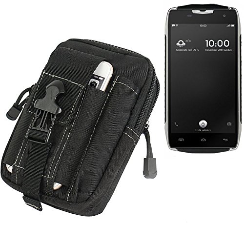 K-S-Trade Bolsa del cintur  n Funda para Doogee T5  Negro   compartimientos adicionales con el Espacio para el Banco de la energ  a  Disco Duro  etc