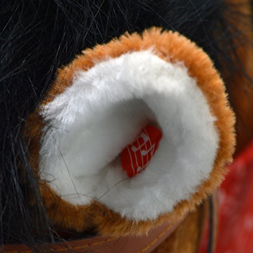 Giant XXL Plüschpferd, 125cm hohes Kinderpferd zum Reiten, fast lebensgroßes Spielzeug Pferd zum drauf sitzen, 380L Volumen, bis 100kg belastbar, mit verschiedenen Sounds, inkl. kleiner Bürste – ein Kindertraum! - 5