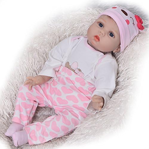 Realistic Reborn Baby Dolls 22 Inch Soft Silicone Lifelike Babies Girl Doll Simulation Toy Kids Birthday Xmas Gift