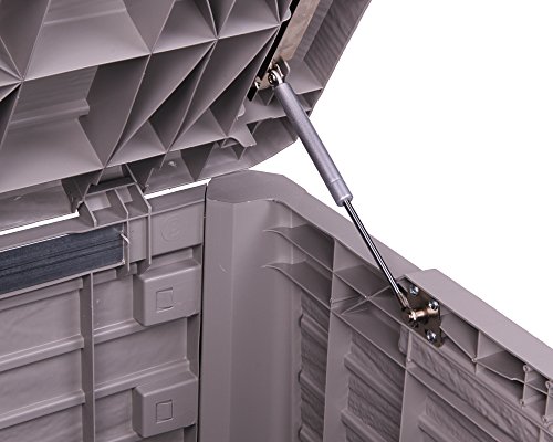 Kissenbox Florida Holz Optik Sitztruhe Auflagenbox grau 550 Liter XXL mit Gasdruckfedern - 5