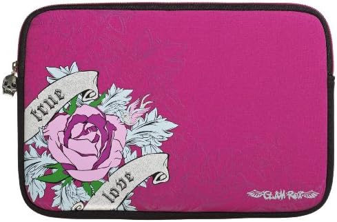Lazerbuilt Glamrox Pink Rose (15-16 Inch Laptop/Notebook/Ultrabook) Durable Neoprene With Cushioned Interior Soft Zip Case/Cover suitable for Lenovo G50-70 15.6 Inch Laptop