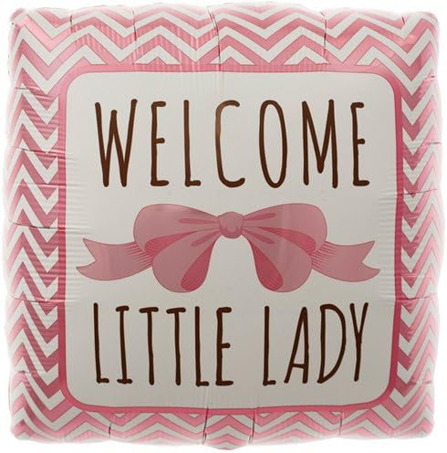 Welcome Little Lady New Baby Girl Arrival Helium Balloon 18"