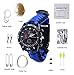 Produktbild HW Überlebens-Armbanduhr, Männer & Frauen Notfall Überleben Uhr Mit Paracord/Pfeife / Feueranzünder/Schaber / Kompass Thermometer,Multifunktionalen Outdoor-Ausrüstung,Blue
