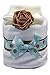 New 1 Tier Nappy Cake Gift brown and mint - unisex neutral baby present for maternity, showers