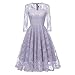 Produktbild  JUSTSELL 1950er Kleider für Damen Herbst,Frauen 50er Vintage Retro Kleider Blumen Spitze Abendkleid Lange Ärmel Cocktailkleid Reißverschluss Brautjungfer Hochze Kleider