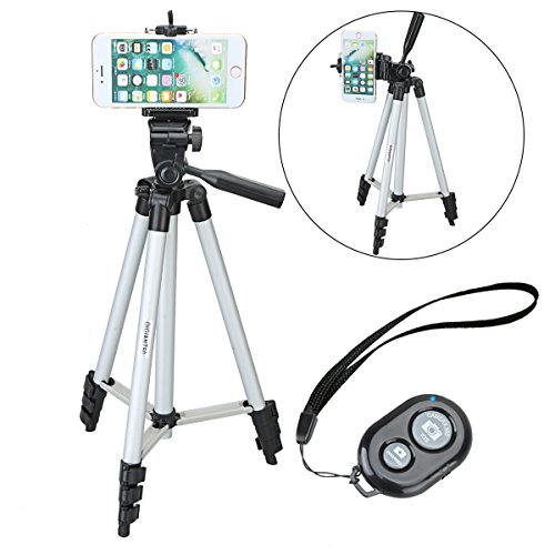 Digiant 50 Zoll Aluminium Kamerastativ + Universal Stativ Smartphone Halterung fr Apple, Iphone Samsung und andere Marken Smartphones (mit Bluetooth Fernauslser)