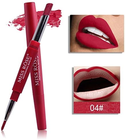 Clearance!!! Lipliner Sunday77 Double-end Lipstick Velvet Pencil Cosmetic Long Lasting Lip Gloss Temperature Changing Moisturizing Lip Balm for Women Girls 8 Color (Lipliner, 04#)