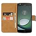 Produktbild Ambaiyi Flip Echt Ledertasche Handyhülle Brieftasche Hülle Schutzhülle für Lenovo Moto Z Play , Schwarz