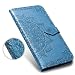 Produktbild LAGUI Hülle Geeignet für Samsung Galaxy J4+ (J4 Plus), Schönes Muster Brieftasche Handyhülle, Mit Kartenfächern und Fach und Magnetische Verschluss, Anti-Scratch, stoßfeste. Blau