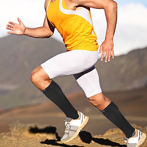 Chaussettes-de-Compression-pour-Hommes-Femmes-Courir-Infirmires-Voyage-en-Avion-Et-Maternit-Grossesse-Boost-Stamina-Circulation-Recovery1-Paire-Noir-Et-Rouge