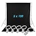 Produktbild Neewer® Foto Studio 5 x 10 ft / 1,5 x 3M Reiner Musselin Klappbare Kulissen Hintergrund mit 5er-Pack Federklammern für Fotografie, Video und Fernsehen (schwarz)