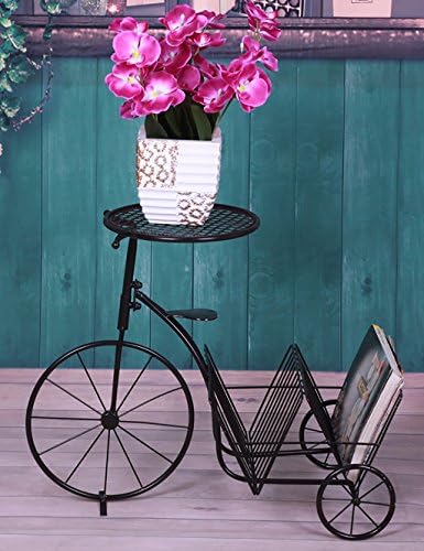 Creative Iron Bicycle Flower Rack Simple Multilayer Ladder Flower Rack Balcony Floor Planter Shelf Simple Modern Living Room Indoor Flower Rack ( Color : B )