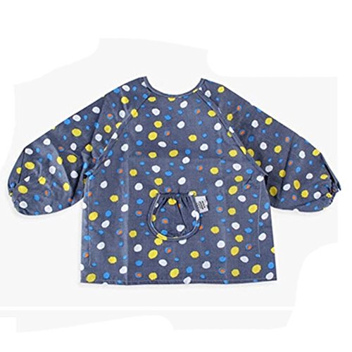 Lovely Girl Smocks Baby Feeding Clothes Baby Bibs Round Dot ,Jean