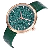 Watch Damen Quarzuhr Edelstahl Gehäuse Casual PU-Band Mode,Green