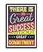 Produktbild Große Erfolg mit Engagement, Zitate Poster, gerahmt Größe A3 (41,9 x 29,7 cm)