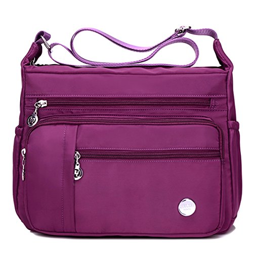 Book's Cover of Femmes Multi Poche Sac à Bandoulière E Ekpero étanche sac à main occasionnel sac à bandoulière pour école de sport occasionnel randonnée voyage sacs étanches Violet L