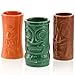 Produktbild Tiki Becher "MINI SHOT 3er Set" Tiki Mug Grün/Orange/Braun Keramik Becher - Aloha Lets Party