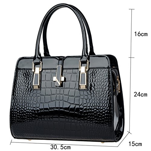 LA HAUTE Women Faux Leather Handbags Large Tote Shoulder Bags Fashion Cross Body Bags