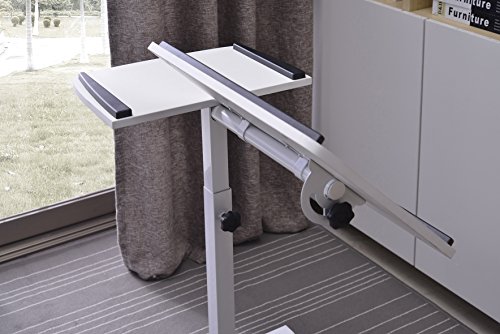 SixBros. Laptoptisch Projektionstisch Weiß – LT-001A/2084 – MDF Weiß – Gestell Metall Weiß - 6