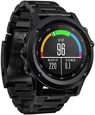 Garmin Fenix 3 Watch Band,Sundaree Stainless Steel Metal Replacement Strap Bracelet with Butterfly Folding Clasp for Fenix 3 Smart Watch(Fenix3 Steel Black)