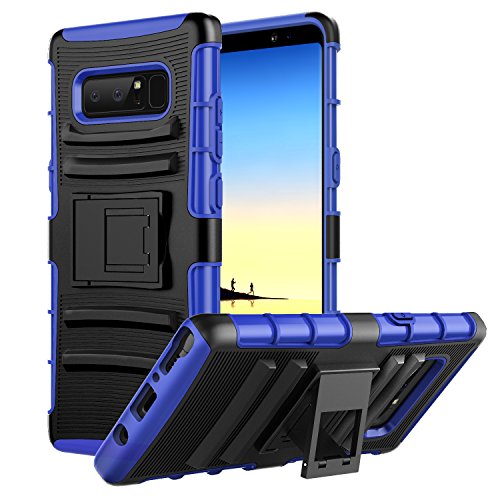MoKo Funda Samsung Galaxy Note 8 - Holster Funda con Soporte y Girable Clip  Heavy Duty  Robusto Resistente a la ca  da Funda Case para Samsung Galaxy Note 8  2017   Azul
