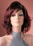 red wifi abierta pero no puedo conectarme  Forever Young Ladies Medium Wig Tapered Style Brown with Wine Red Highlights Fashion Wig by Forever Young