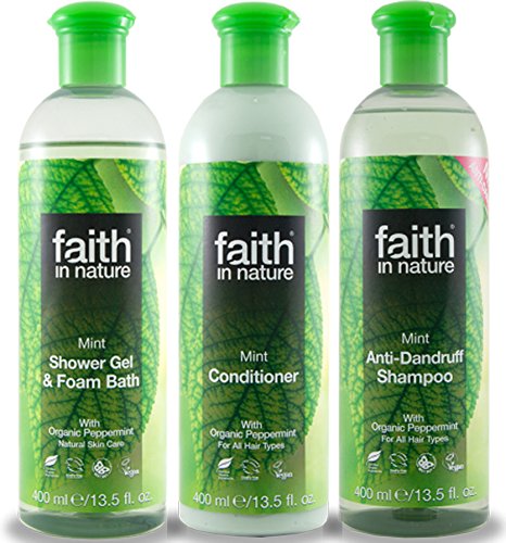 Faith In Nature Mint Shampoo, Conditioner & Shower Gel Trio