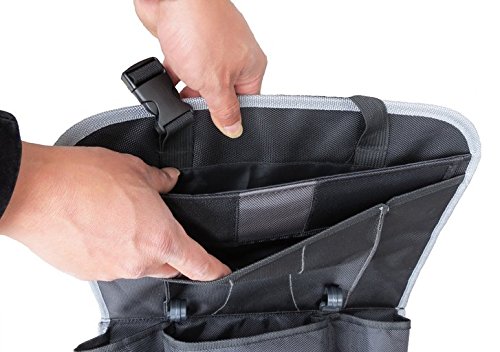 Rückenlehnenschutz Geräumiger Rücksitz-Organizer mit praktischen Rücksitztaschen inklusive Tablet Halterung Trittschutz für Reise-Utensilien und Spielzeug - 3