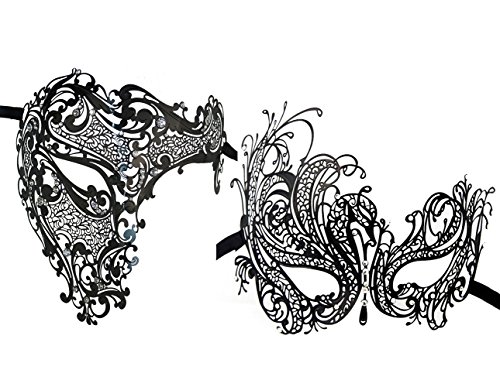 Lot de 2 de couples vénitien masquerades Demi Masques Costumes Accessoire de fête