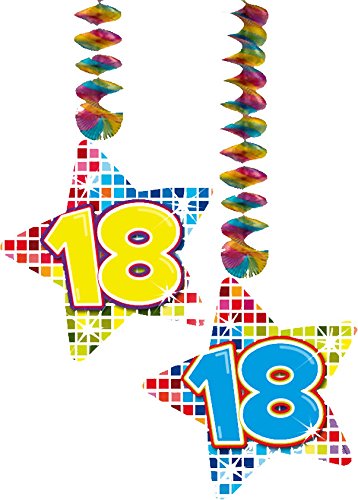 54-teiliges Partydeko Set * ZAHL 18 * für Geburtstag oder 18. Geburtstag mit Girlande, Rotorspiralen, Luftschlangen und vielen Luftballons von CARPETA® - 2