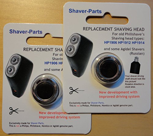 NEW: Shaving heads (2pcs) model HP1912 HP1906 for Philips Philishave 2 header shavers