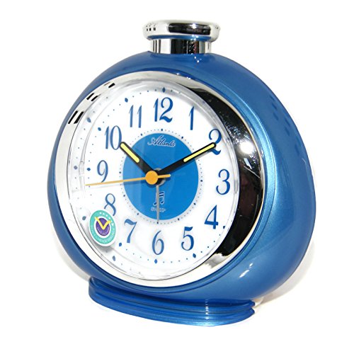 Atlanta Kinderwecker Blau Analog ohne Ticken mit Musik Licht Snooze – 1946-5 - 2