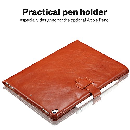 KAVAJ iPad Pro 12.9″ Hülle Echtleder Case „London“ für Apple iPad Pro 12,9 Zoll (2017) Cognac-Braun aus echtem Leder mit Stand und Auto Schlaf/Aufwachenen Funktion. Dünnes Smart Cover Schutzhülle Tasche - 6
