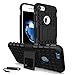 Price comparison product image iPhone 6 6S Heavy Duty Shock Proof Dual Case Full Protection Cover with Back Stand & Screen Protector & Stylus (Black)