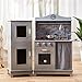 Price comparison product image Teamson Kids - Sunday Brunch Wooden Play Kitchen for Toddler with Chalkboard, Refrigerator, Oven and Dishwasher - Grey | Pretend Play