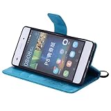 Felfy Lanyard Hülle für Huawei P8 Lite 2016,Huawei P8 Lite 2016 Tasche Elegante Retro Handyhülle Tasche Flip Cover Wallet Flower Blau Sonnenblume Prägung Muster Strap Muster Brieftasche Folio [PU Leder & TPU Silikon Inner Case] Ledertasche mit Kreditkartenhalter Slots und Magnetverschluss Tasche Hüllen Schutzhülle Bumper Shell Schutz Hülle Case für Huawei P8 Lite 2016 + 1x Silver Stylus + 1x Bling Dust Plug[Farbe Random] - 6