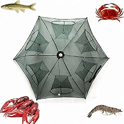 rungao Red de pesca plegable jaula trampa fácil uso de llaves de 6 Hole cangrejo pescado Minnow Crawdad Camarón – chino pescador de la sabiduría