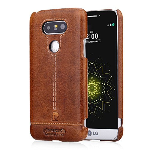 LG G5 Hülle, Pierre Cardin Premium Luxuriöser italienischer echtem Rindsleder Rückseitige Hartgehäuseabdeckung für LG G5