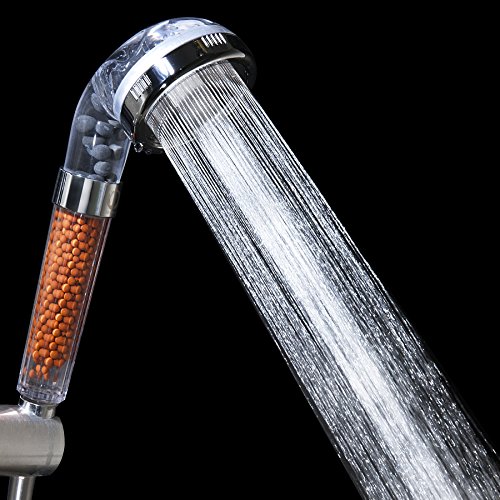 Duschkopf mit Filterionisator handbrause - erzielt basischen ph-Wert - spart um 35% Wasser - Filtert Bakterien, Metalle, Chlor für fühlbar weiche Haut und gesundes Haar