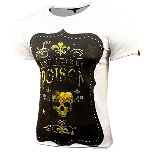 Subliminal Mode - t shirt bow Joker for men skull 15005 - White, X-Large