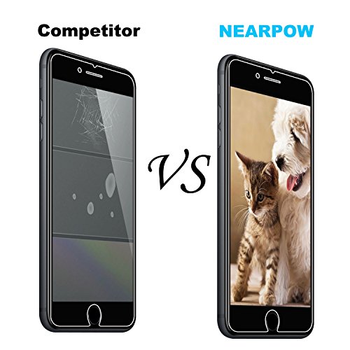 NEARPOW  3 Unidades  Cristal Templado iPhone 7 Plus iPhone 8 Plus  iPhone 7 Plus iPhone 8 Plus Protector de Pantalla Vidrio Templado  9H Dureza   Sin Burbujas   Alta Definicion 