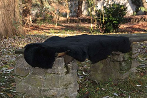 Lammfell schwarz kurz geschoren 120-130 cm - 5