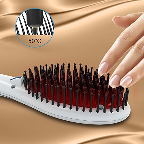 NEU Glätteisen BESTOPE Ionen Haarglätter keramikbeschichtete Haarbürste mit Schnellaufheizungs Funktion Warmluftbürste und Perfekt Überhitzungsschutz Absolut-Anti-Verbrühung Stylingbürste mit kostenfrei Hitzeschutzhandschuh Doppelspannung-Gehobene Version Haarkämme geeignet für alle Haartypen - 7
