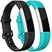 Produktbild HUMENN Für Fitbit Alta HR Armband, Alta Armband Verstellbares Sport Ersatz Band Ersatzarmband Wristband Silikonarmband Fitness Zubehörteil mit Metallschließe Small Schwarz+Teal