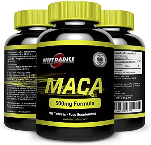 Pure Maca Root Extract, Promotes Reproductive Health and Fertility, Increases Libido in Men and Women, Made in the UK, 500 mg - 90 Capsules