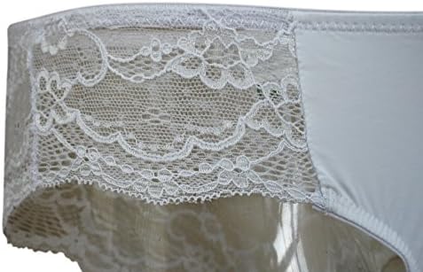 White Knickers Panties Briefs, Sheer Lace Back (X Large 18-20)