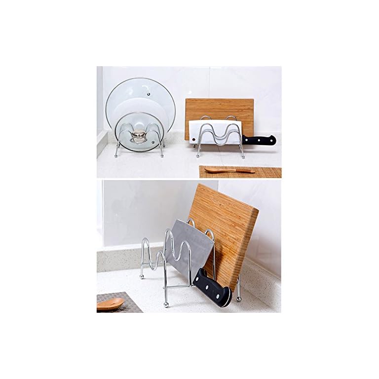 GLEAVI 2x Topfdeckelhalter Wandmontiert - Edelstahl Aufbewahrung Für Küche